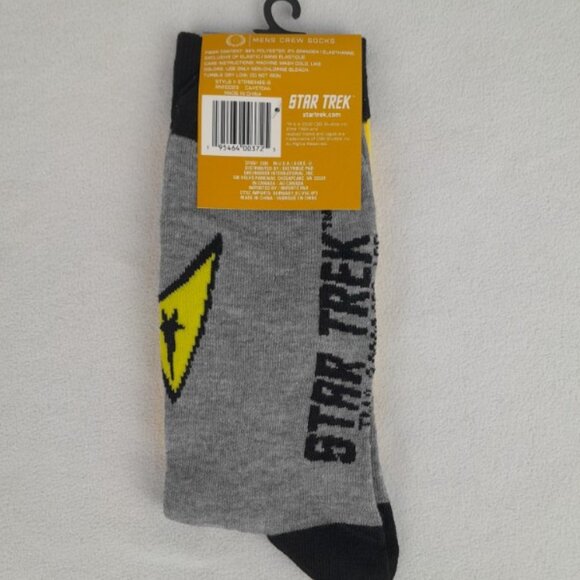 Star Trek Captain Kirk Yellow Mens Crew Socks - Picture 4 of 4